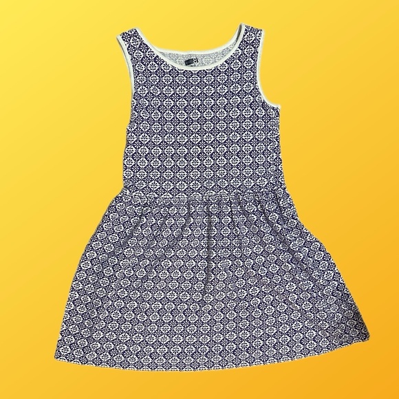 Crazy 8 Purple and White Geometric Patterned Dress Girls L (10/12) Sleeveless - Picture 1 of 3